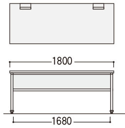 両袖デスク幅1800mm寸法図拡大画像 役員用家具ブラック&ホワイトシリーズデスク寸法図幅1800mm