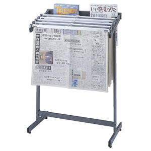 新聞架マガジンラック付 スライドロック式ホルダー5本 NREタイプ AC385630Z