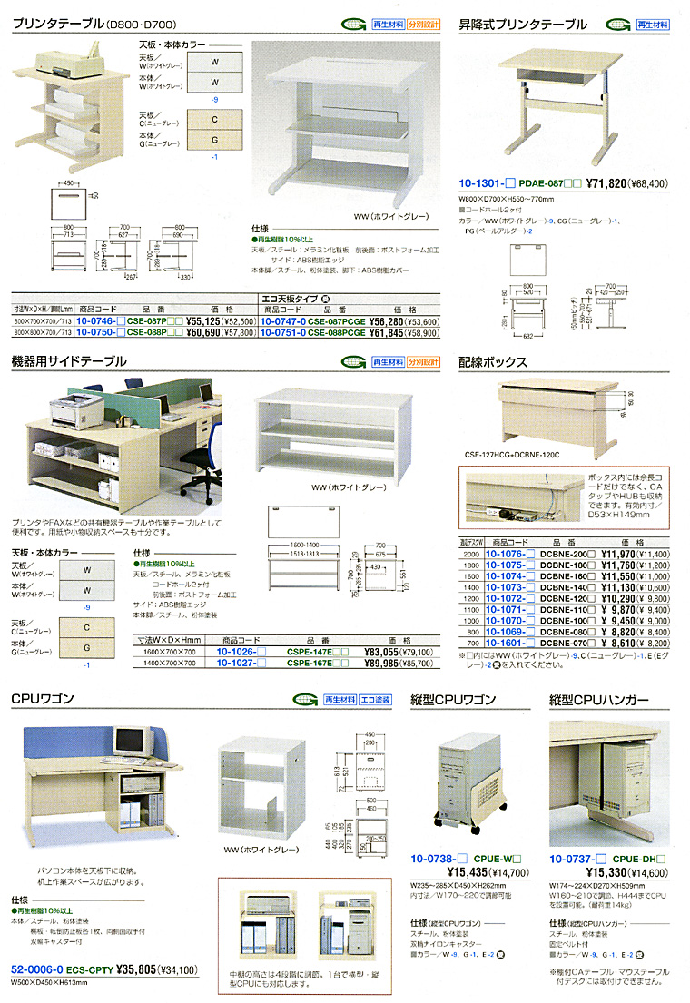 �v�����^�e�[�u���E�T�C�h�e�[�u���ECPU���S�� �n�`�@��t�����p�̃I�t�B�X�ɁB CPU���S��,�v�����^�[