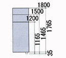 パネル下部の35mmはアジャスターの高さとなります。