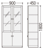 W900~D450~H1800mm